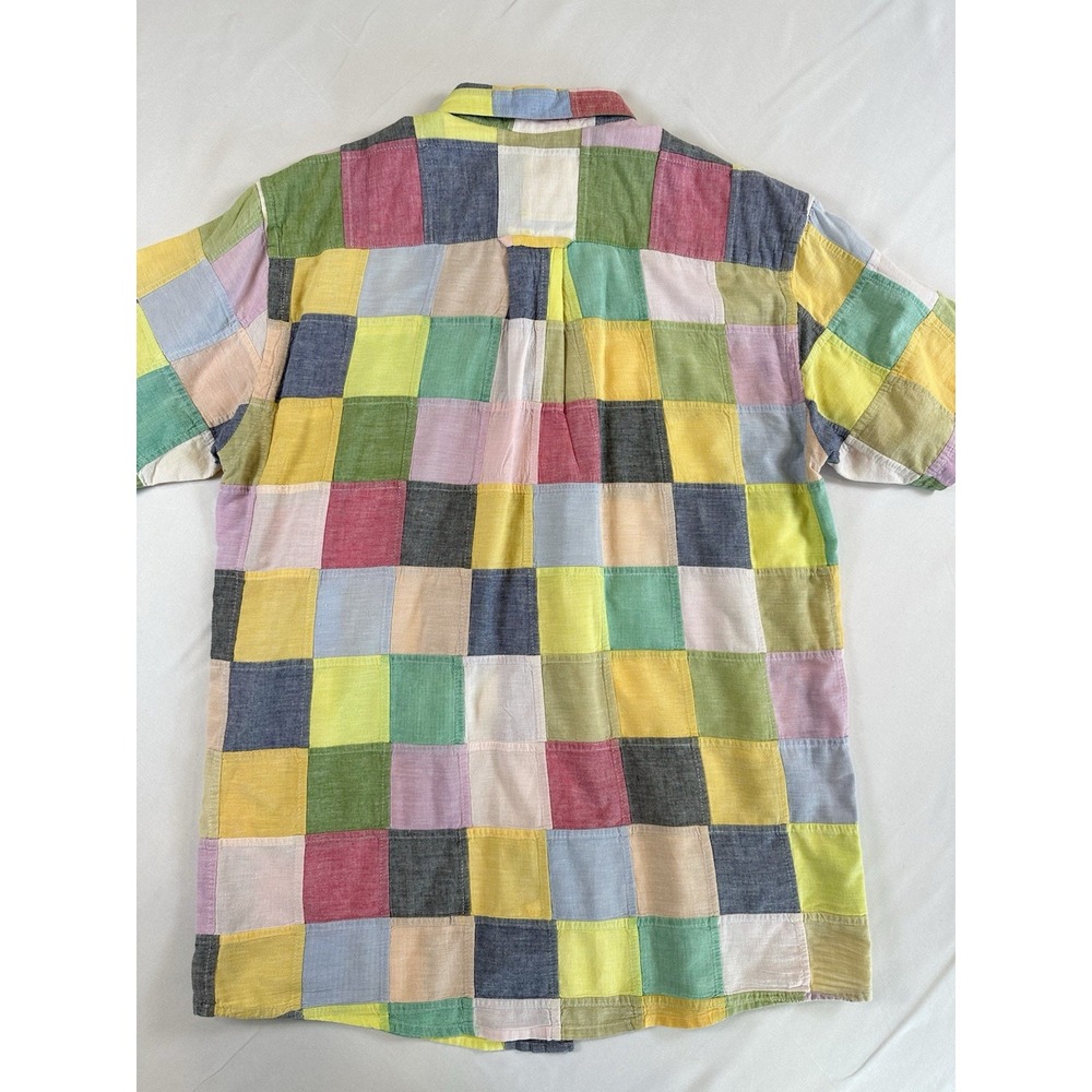 Vintage Orvis Madras Patchwork Colorfull Fly Fishing Shirt India Men M Retro - Picture 6 of 9